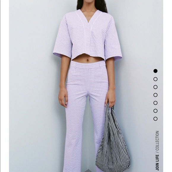 Gingham crop shirt - Picture 2 of 4